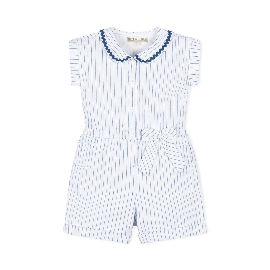 Linen Collared Button Front Romper