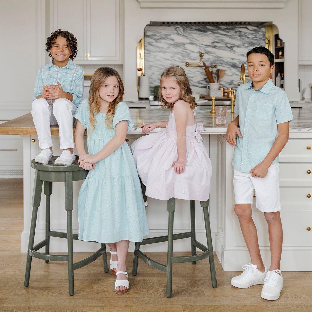 Smocked Bubble Sleeve Dress