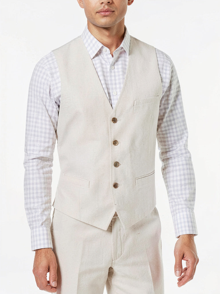 INC International Concepts Men's Linen Blend Vest, Size XS