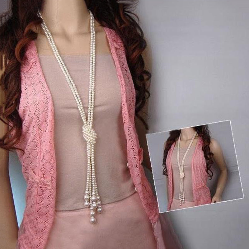 Versatile Women's Double Layer Pearl Necklace for Daily Wear
