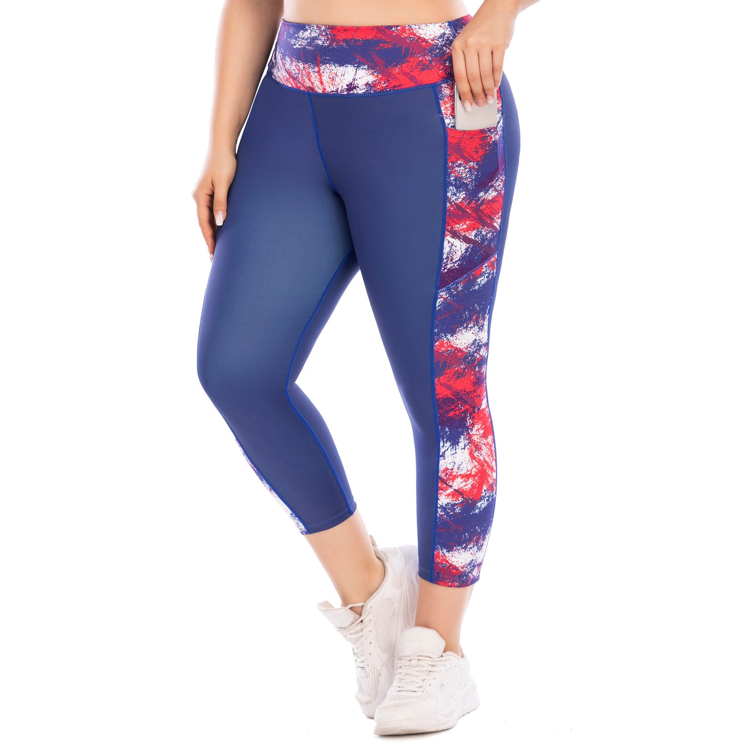 Plus Size Yoga Wear and Tie Dye Sports Bra Set