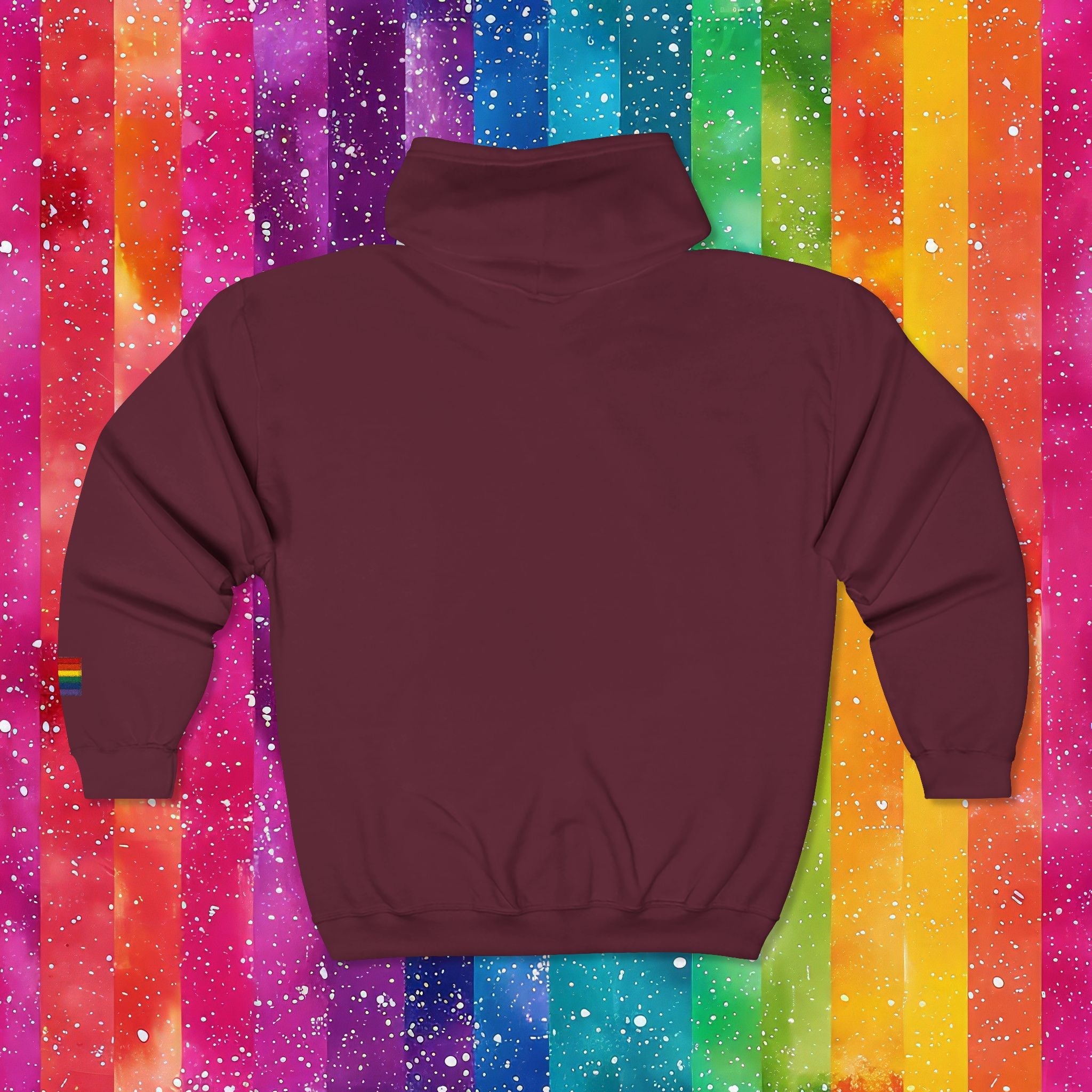 Bespattered Facade Rainbow LGBTQ+ Pride Embroidered Full-Zip Hoodie