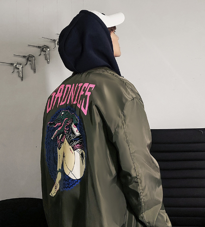 Autumn Unisex Air Force Pilot Jacket with Embroidery
