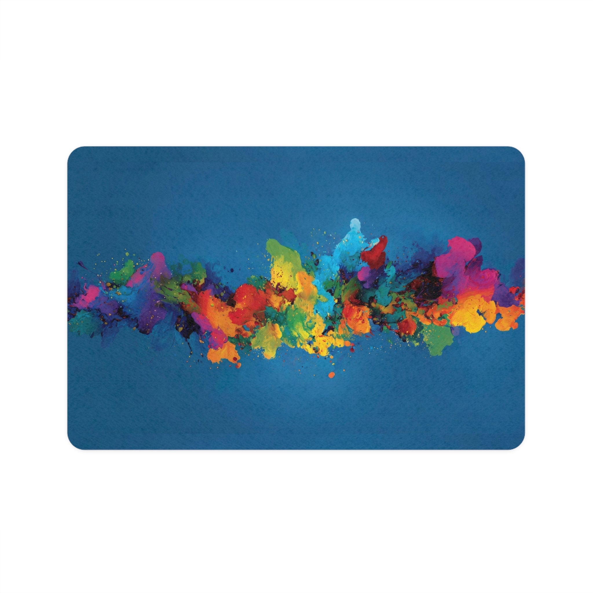Bespattered Facade Rainbow Painting Pet Food Mat