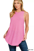 Zenana Curved Hem Slub Tunic Tank