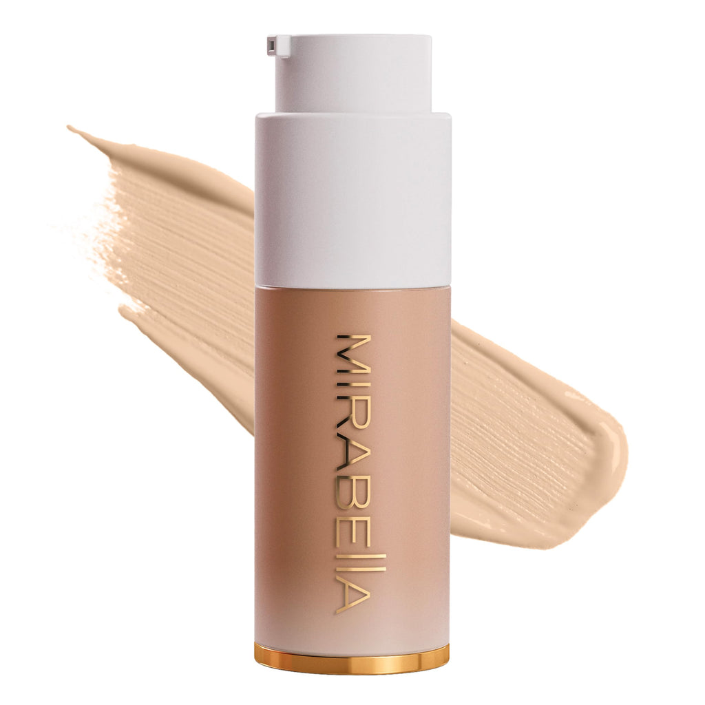 Mirabella Invincible For All HD Liquid Foundation - Anti-Aging Full Coverage Liquid Face Makeup - Moisturizing Hydrating & Lightweight Foundation for All Skin Types (Medium M120)