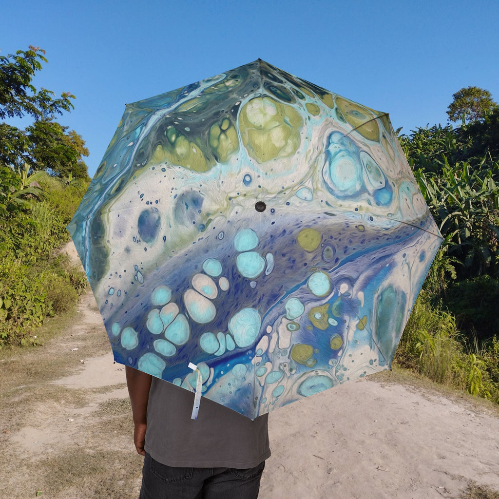 Bespattered Facade Sea Turtle Foldable Umbrella — Compact Semi-Automatic Rain Parasol