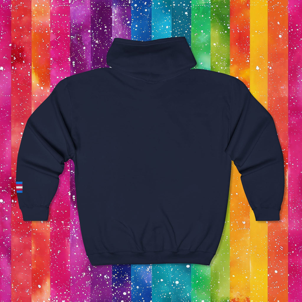Bespattered Facade Protect the Dolls LGBTQ+ Pride Trans Support Embroidered Full-Zip Hoodie