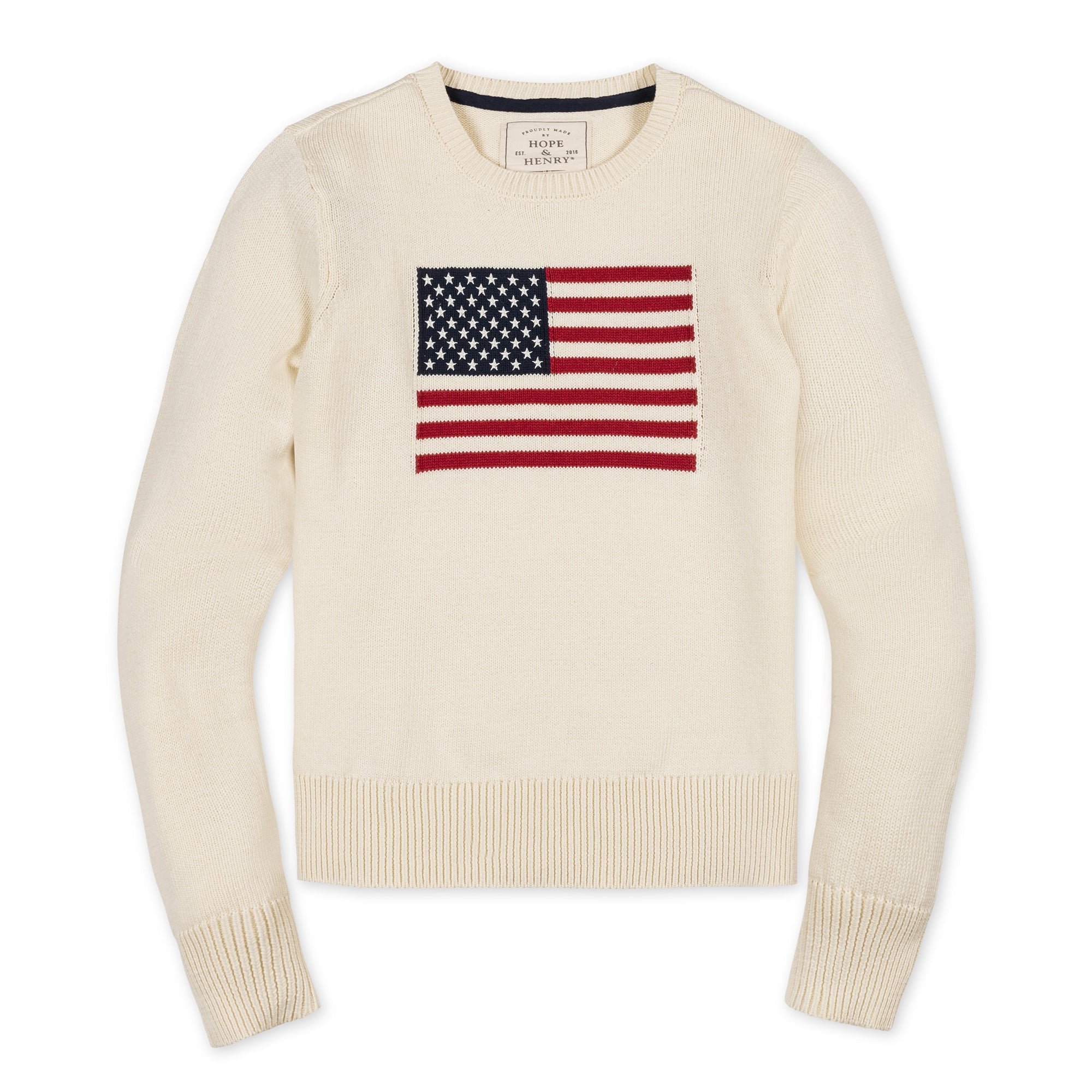 Organic Crew Neck Flag Sweater
