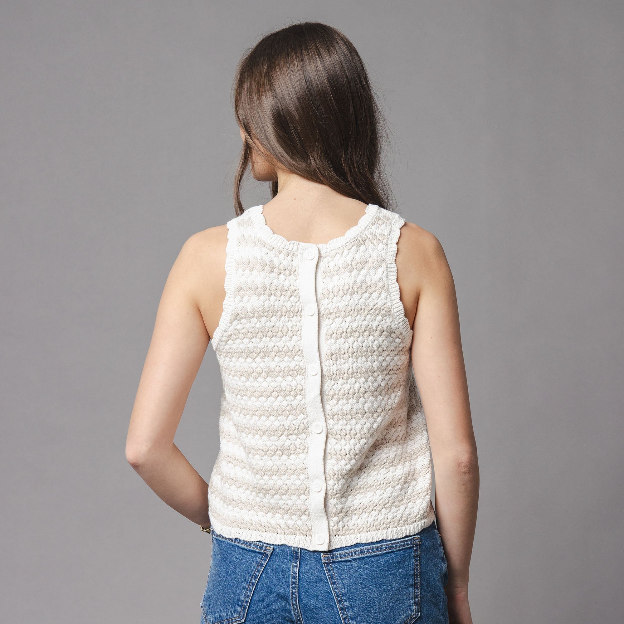 Organic Button Back Sweater Tank