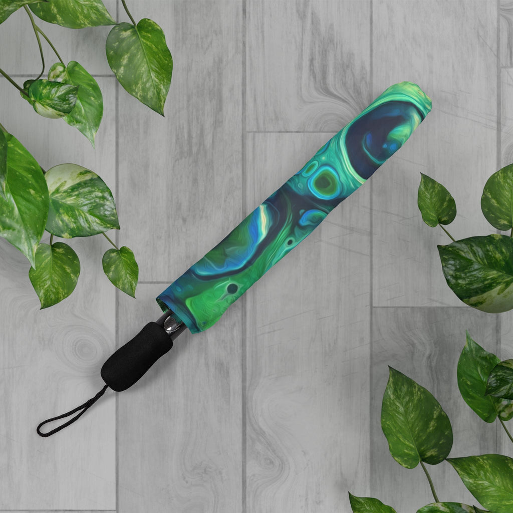 Bespattered Facade Radioactive Foldable Umbrella — Compact Semi-Automatic Rain Parasol