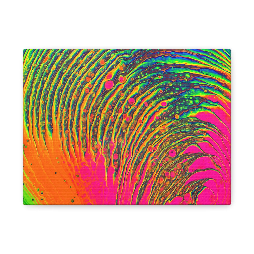 Bespattered Facade Neon Puddle Stretched Matte Canvas Art Prints | Multiple Sizes