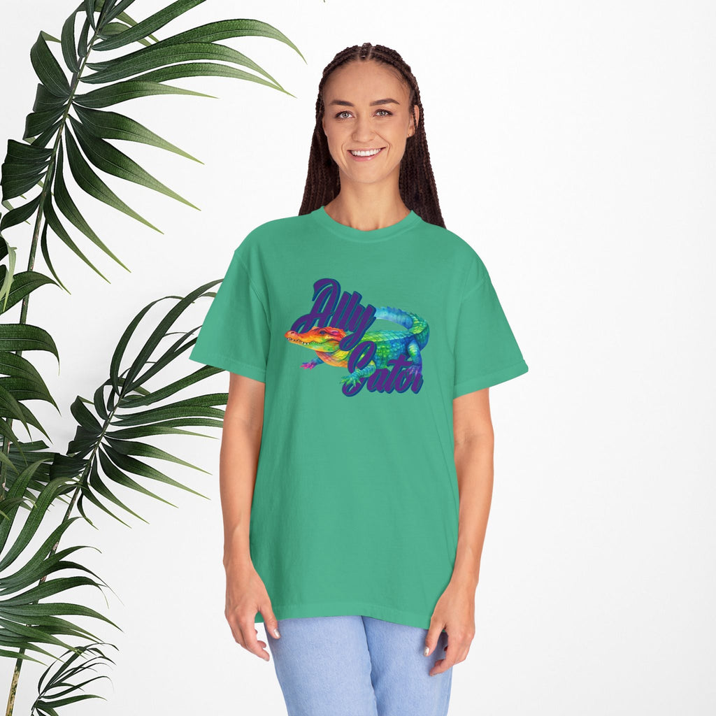 Bespattered Facade Rainbow Ally Gator Colorful LGBTQ+ Pride Premium Unisex Comfort Colors Garment Dyed 100% Cotton T-Shirt
