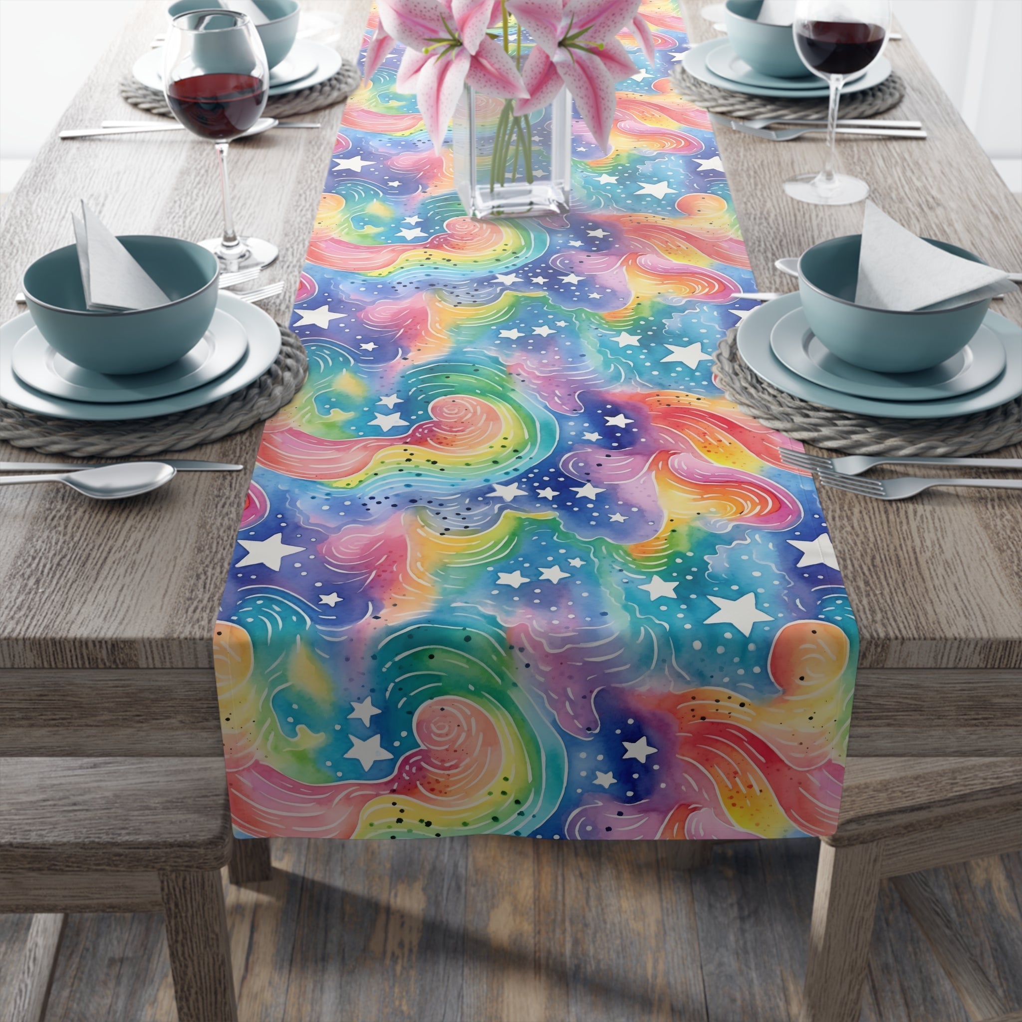 Bespattered Facade Rainbow Skies Table Runner (2 sizes)