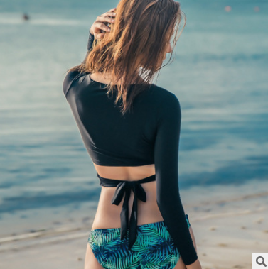 New Women's Long Sleeve Bikini Set with Steel Support