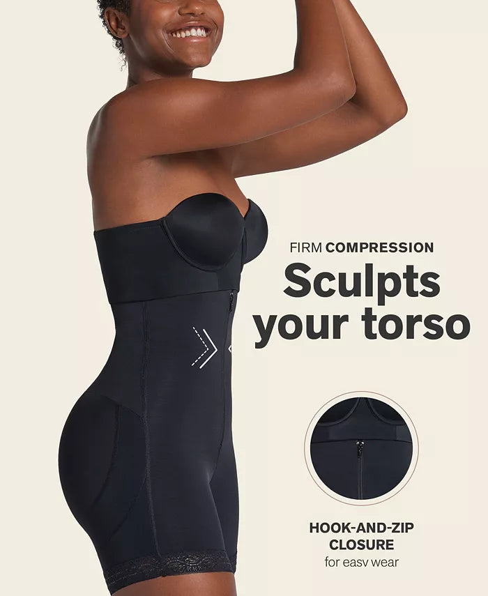 Leonisa Womens Firm Tummy Control Shaper Strapless Shorts with Butt Lifter