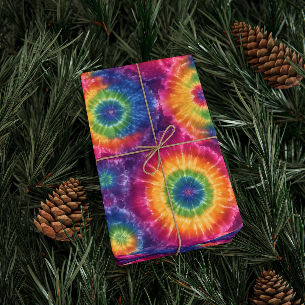 Bespattered Facade Rainbow Tie Dye Wrapping Paper | Three Sizes | Glossy or Matte