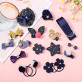 Baby Hair Clips with Cute Animal Design and Bow Tie 18 Pieces Gift Set Toddler Hair Pin Hair Accessories for Christmas Birthday Childrens Day Gift (Nave blue color baby hair clips 18pcs)