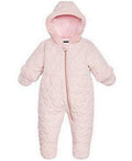 S Rothschild & Co Baby Girls Hooded Quilted-Heart Footed Pram, Size 6/9 Months