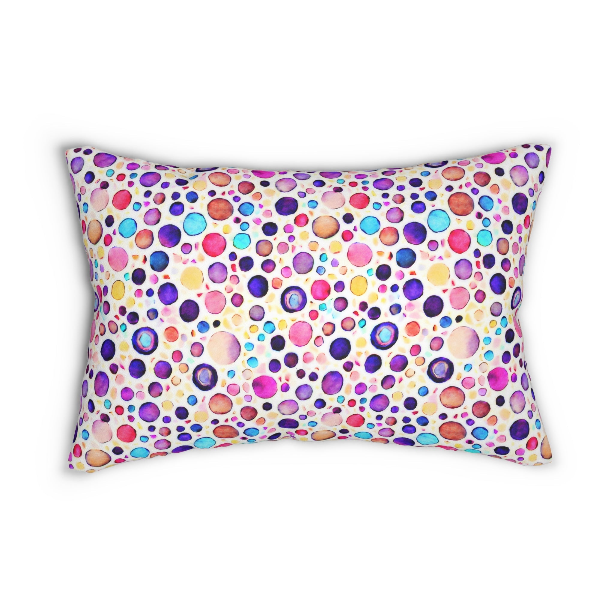 Bespattered Facade Colorful Dots Lumbar Throw Pillow