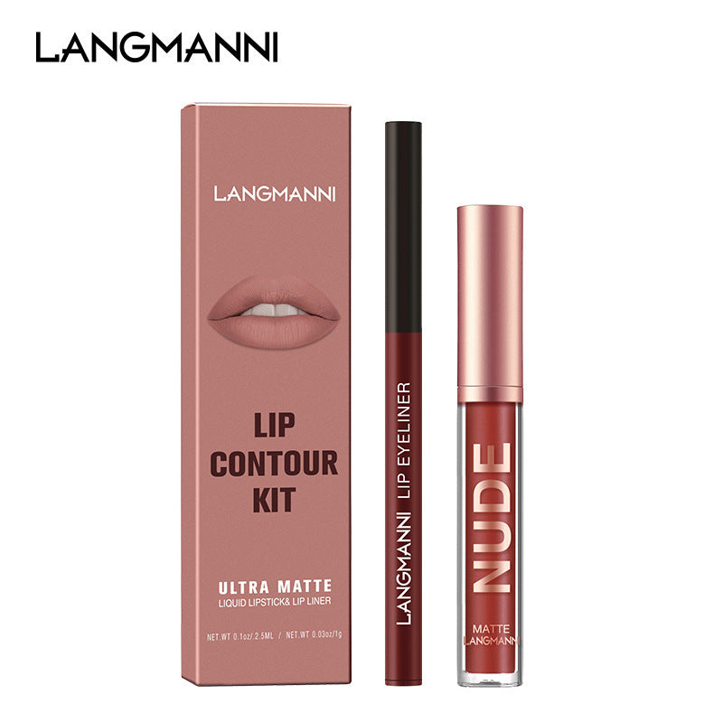 Langmanni Lip Gloss & Liner Set - 2 Pieces