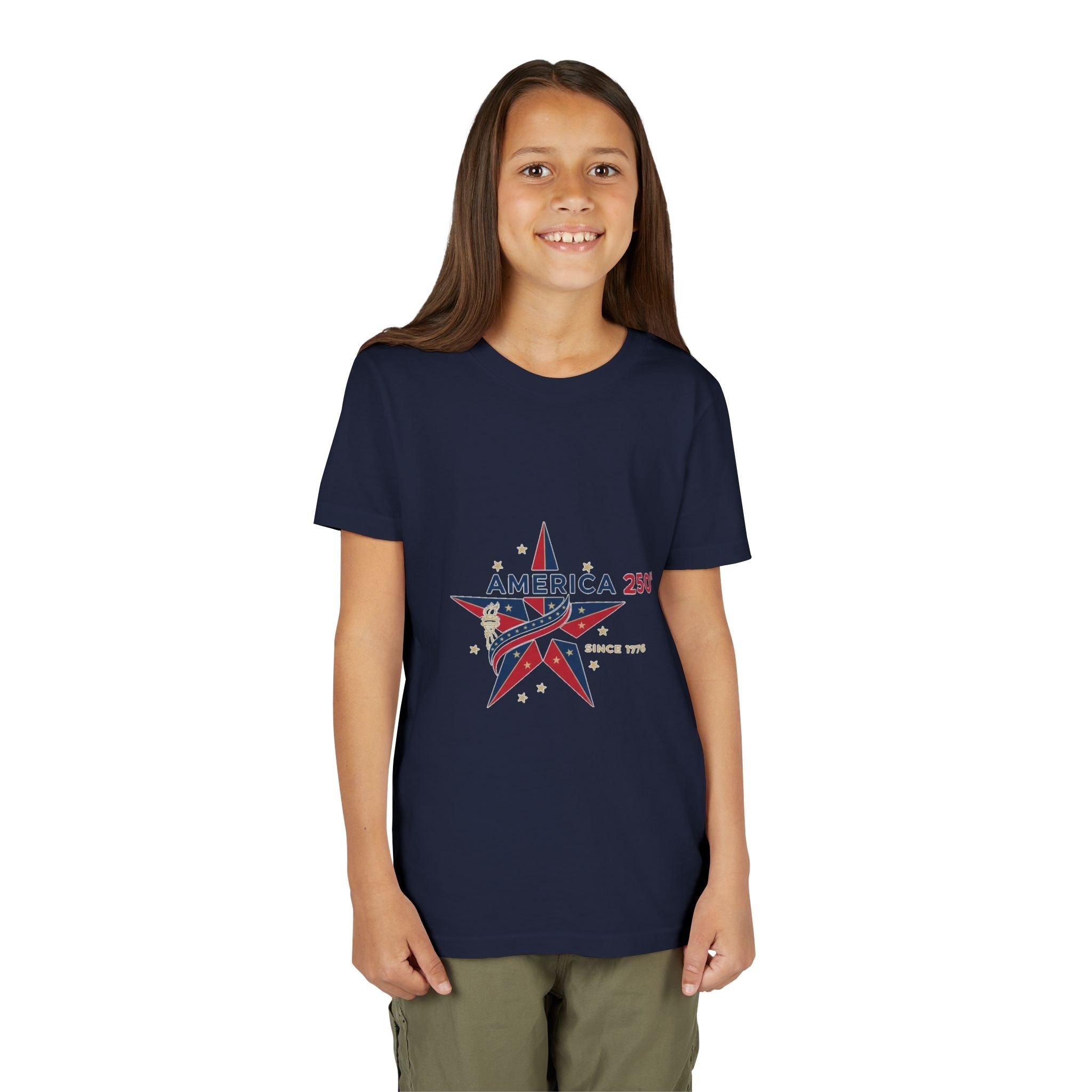 Youth Tee - "America 250" Patriotic Star Kids T-Shirt (Since 1776)