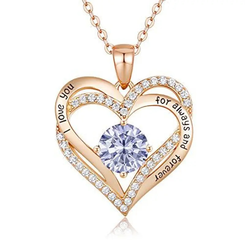 Diamond Zircon Heart Pendant Women's Clavicle Necklace