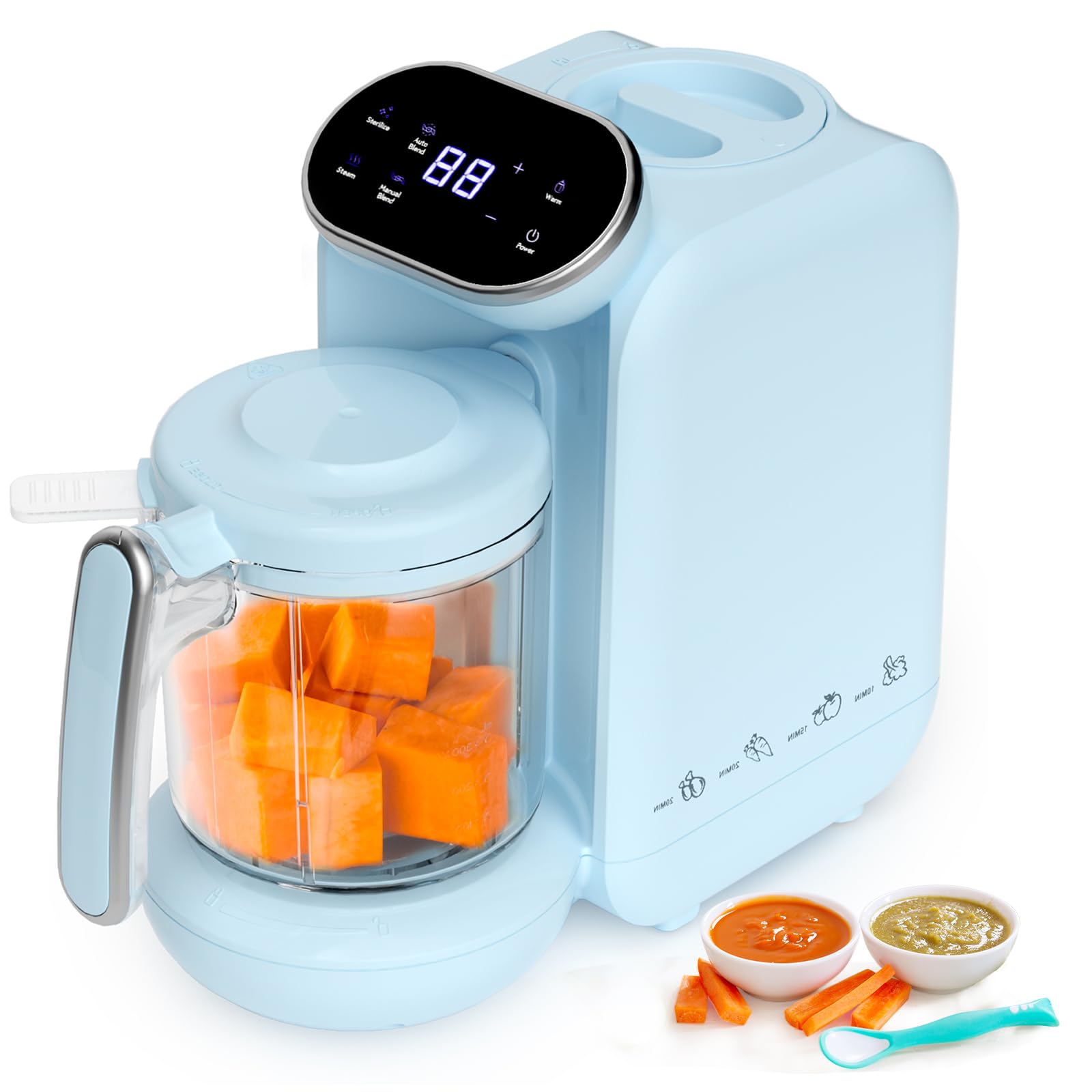 Awesmom Baby Food Maker 5-in-1 baby food processor Multifunctional Baby Puree Maker Steamer Grinder with Food Pouches baby blender L