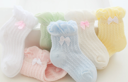 Children's Princess Socks with Fungus Bow for Babies