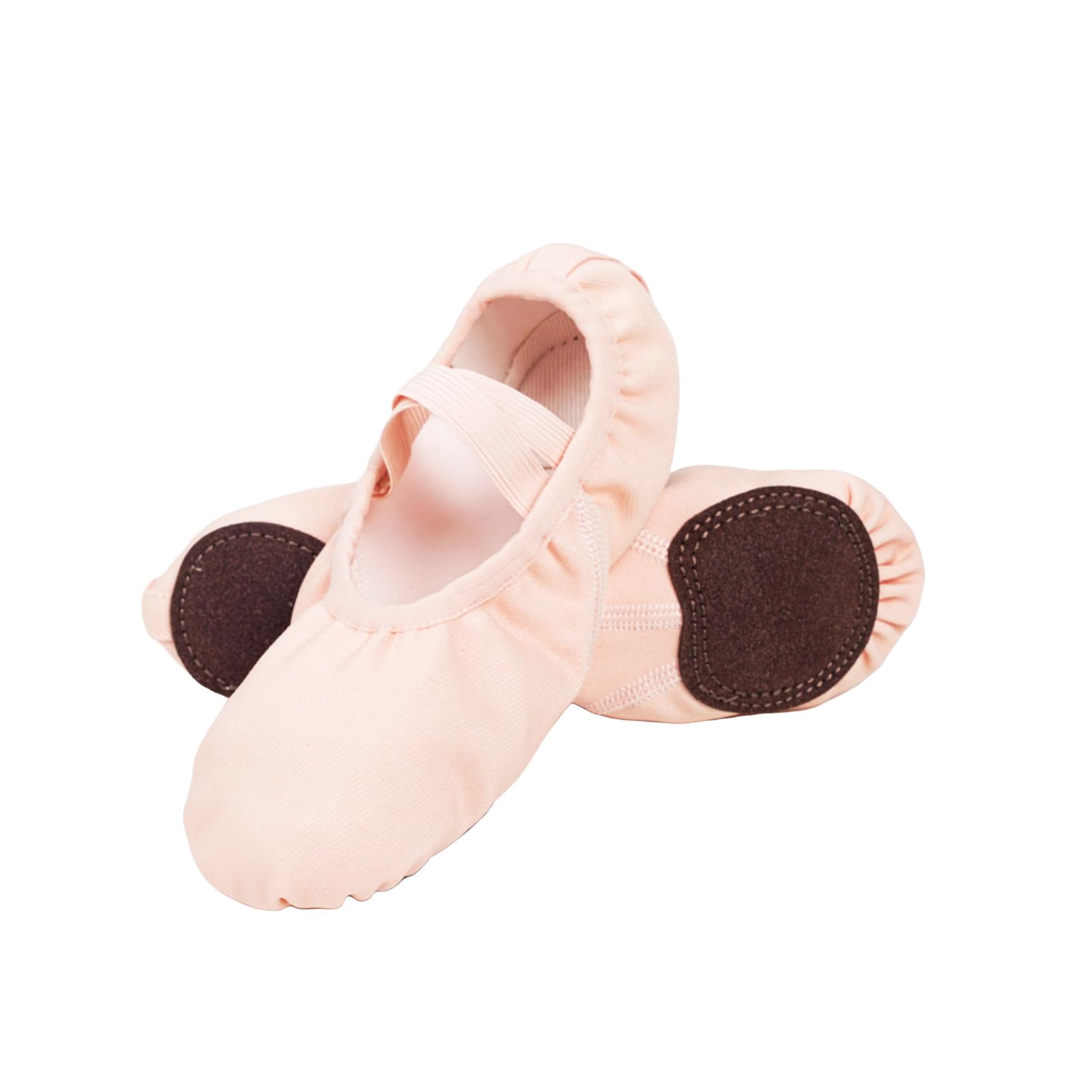 SEENYOO Ballet Flats Shoes for Women Big Girls Resistant Elastic Canvas Adult Dance Shoes Flat Dance Practice Shoes with Split Soles Soft Sole Yoga Shoes for Girls Boys