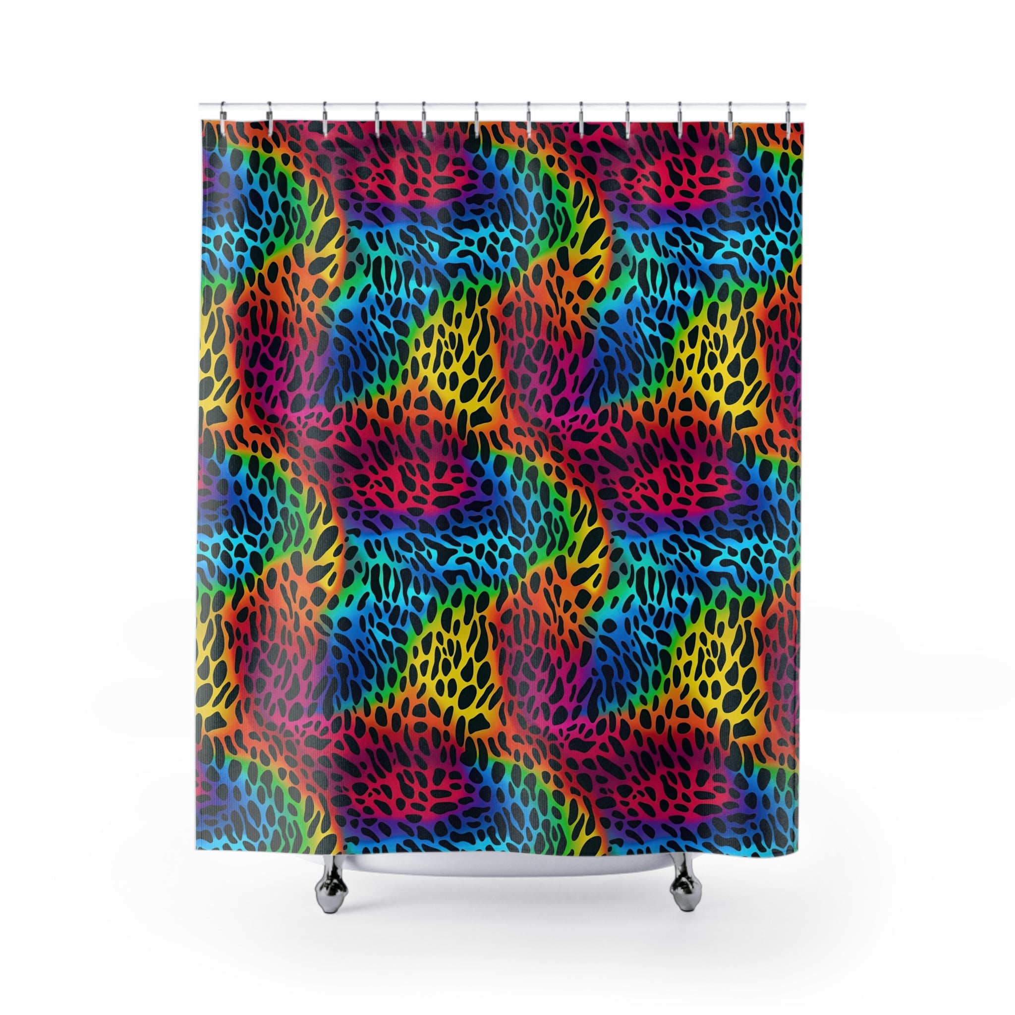 Bespattered Facade Rainbow Animal Print Shower Curtain