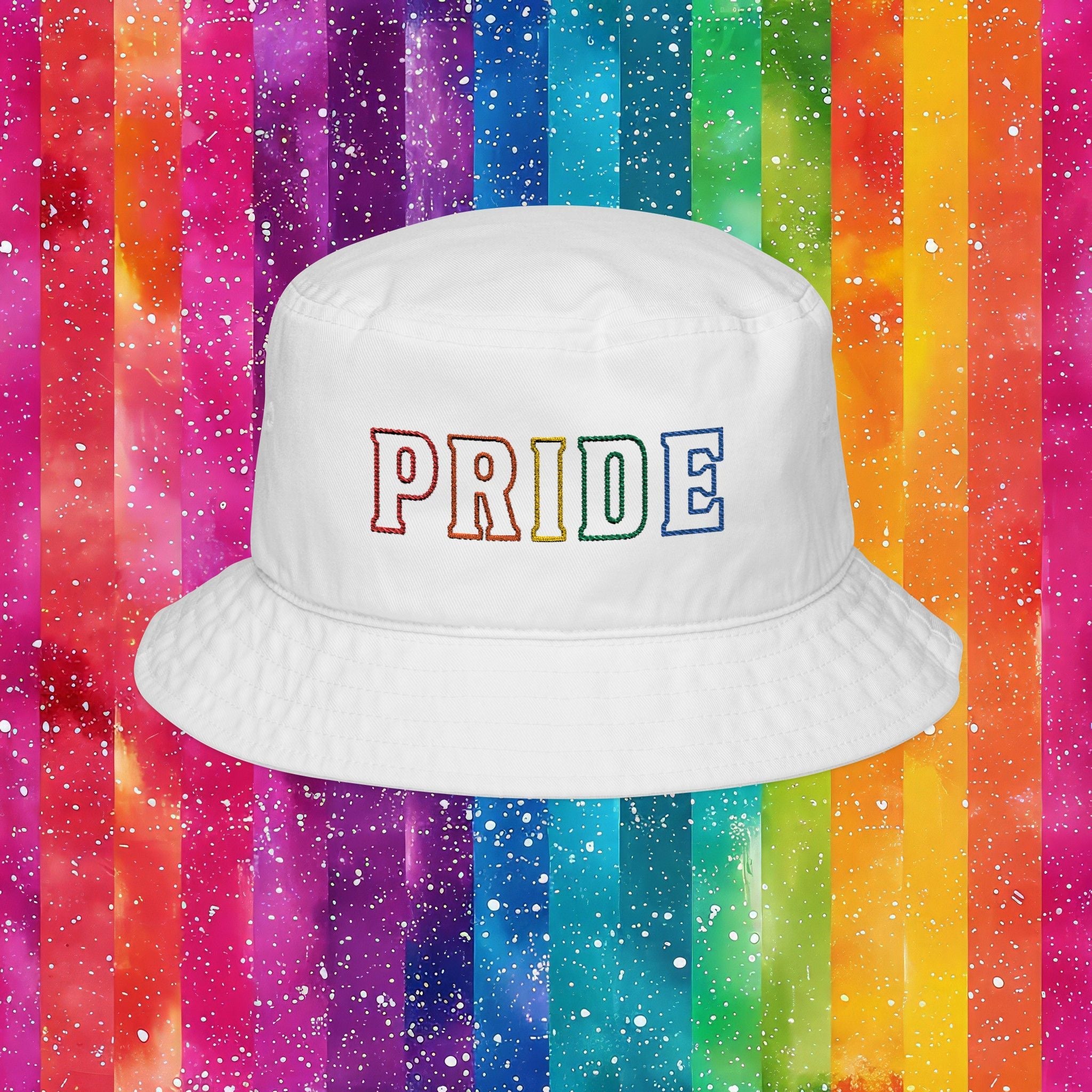 Bespattered Facade Rainbow LGBTQ+ Pride Embroidered Bucket Hat