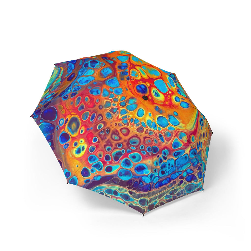 Bespattered Facade Intergalactic Rainbow Foldable Umbrella — Compact Semi-Automatic Rain Parasol