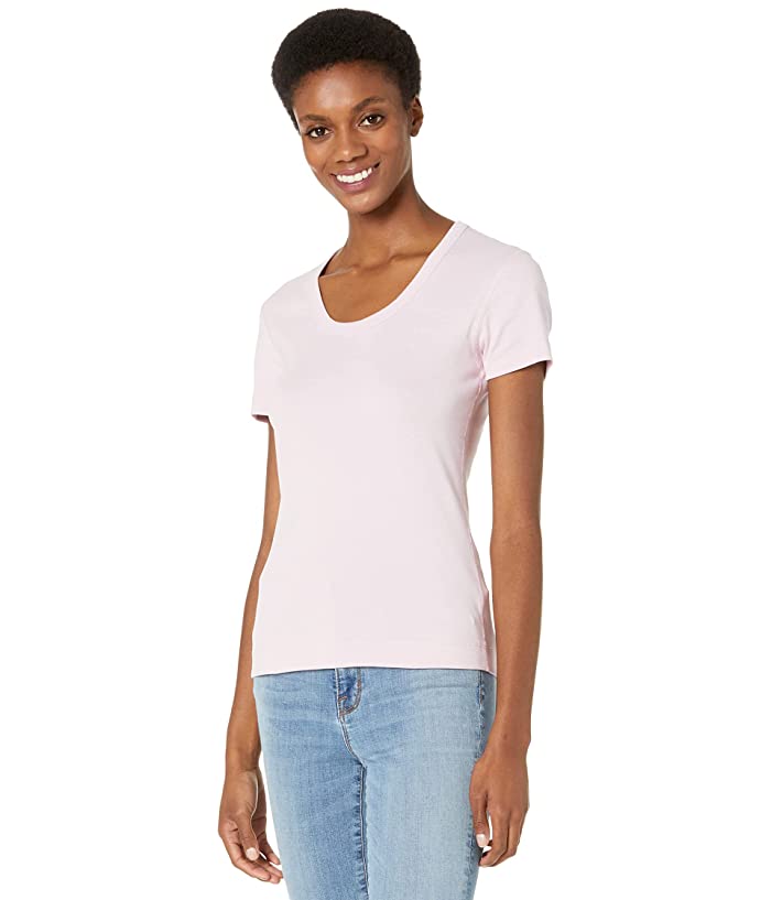 Three Dots Cotton Scoop Neck Tee, Size XS