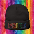 Bespattered Facade Rainbow LGBTQ+ Pride Embroidered Knit Beanie