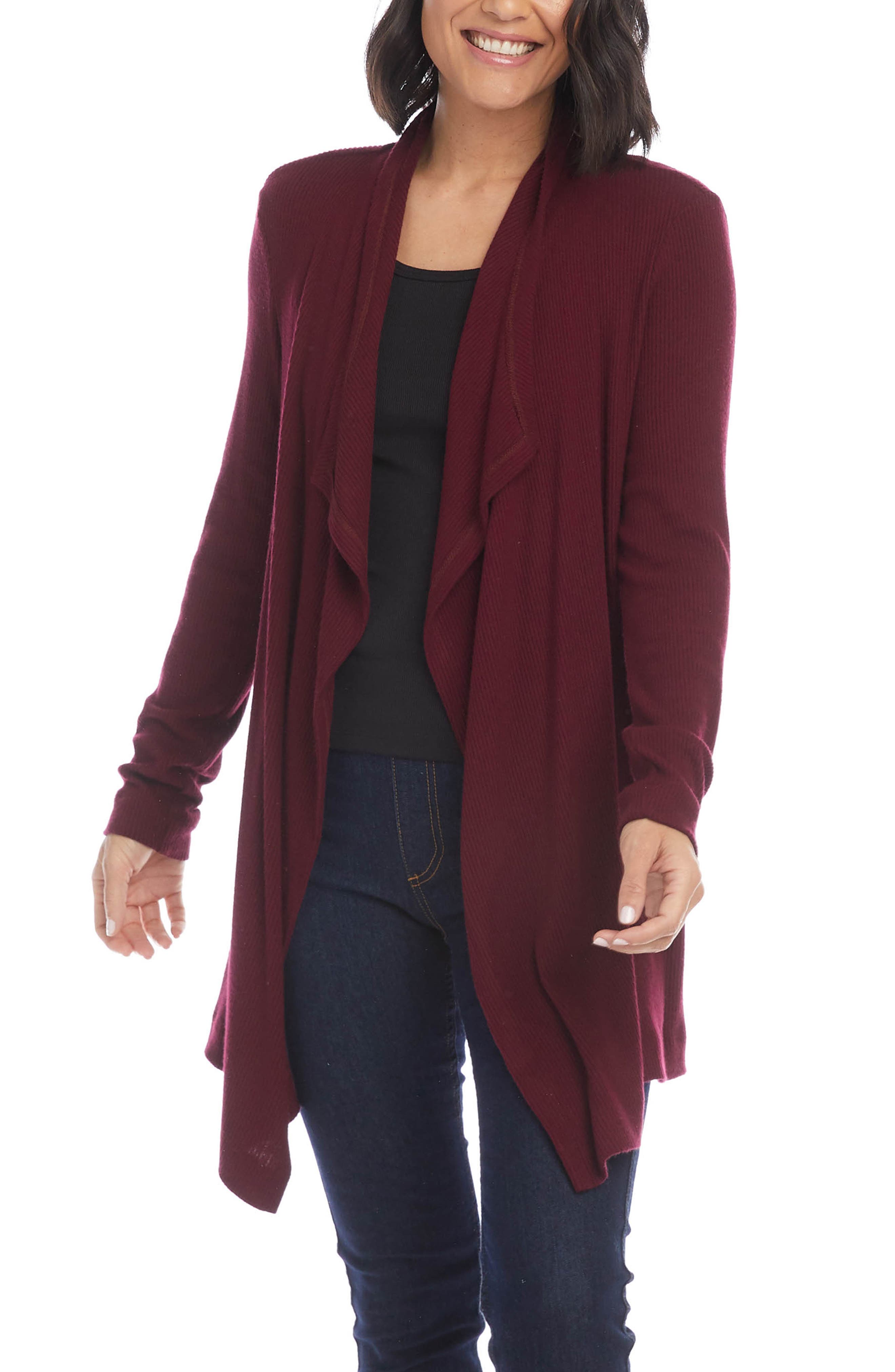 Karen Kane Womens Drape Front Cardigan Sweater, Size Medium