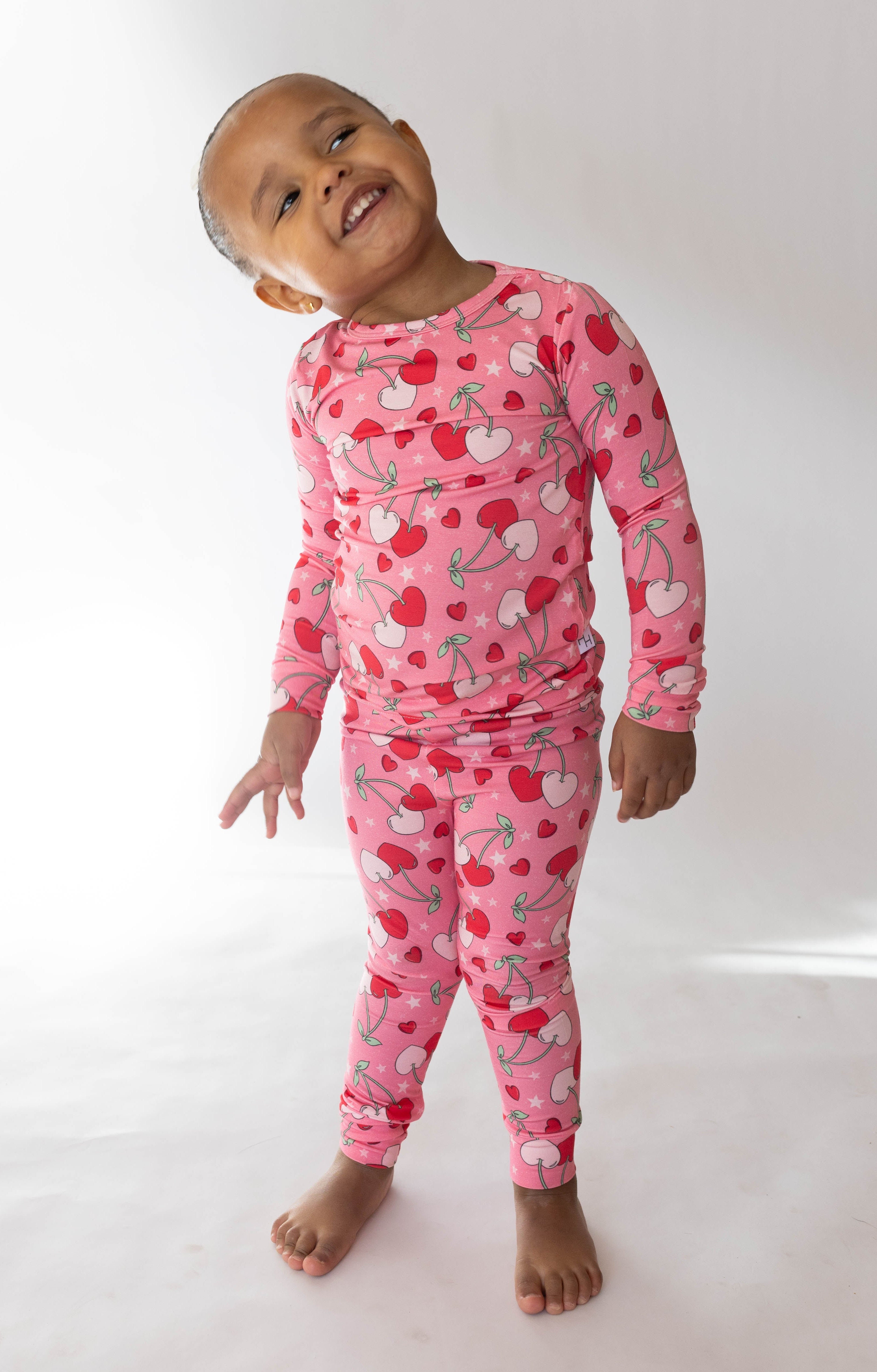 Cherry Hearts 2 piece PJ's