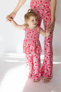 Cherry Hearts Girl's Shirred Pant Set