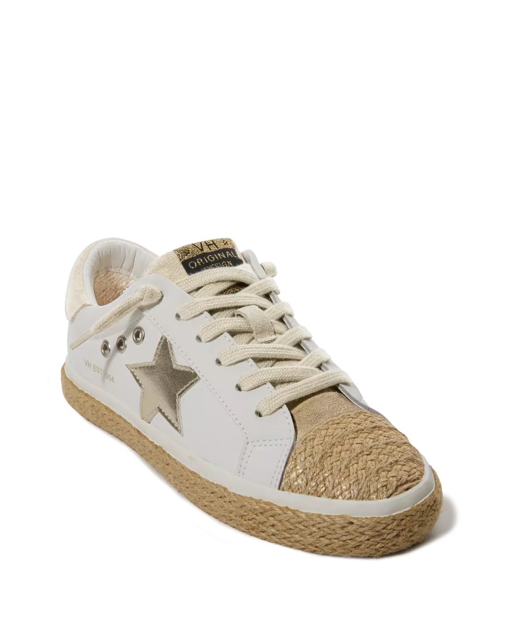 Vintage Havana Taupe Multi Raffia Sneaker, Size 6