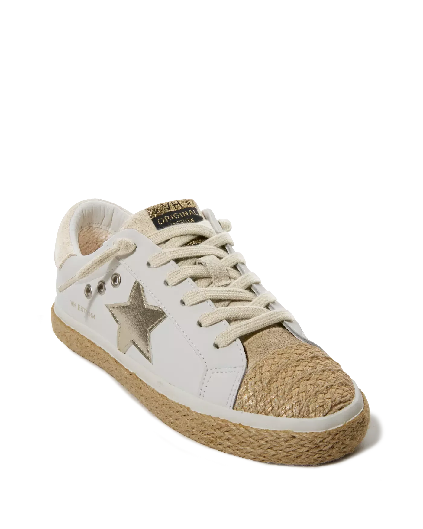 Vintage Havana Taupe Multi Raffia Sneaker, Size 6