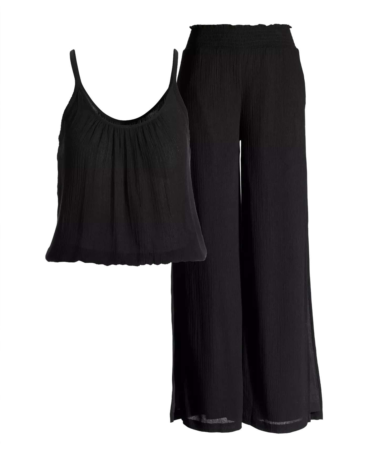 Boston Proper Gauze Blouson Top And Wide Leg Lounge Set, Medium