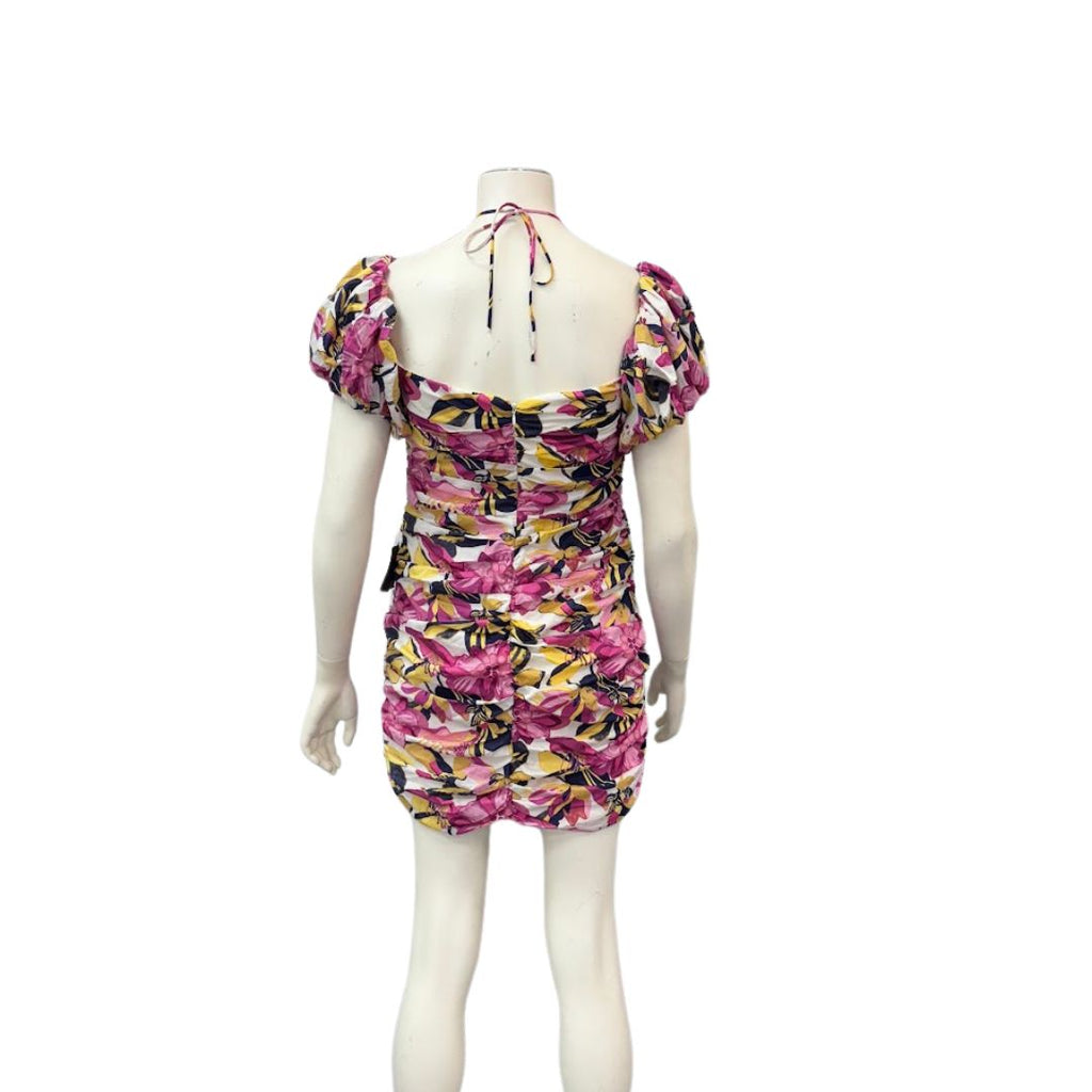 Lulus All About Allure White Floral Print Off-the-Shoulder Mini Dress, Large