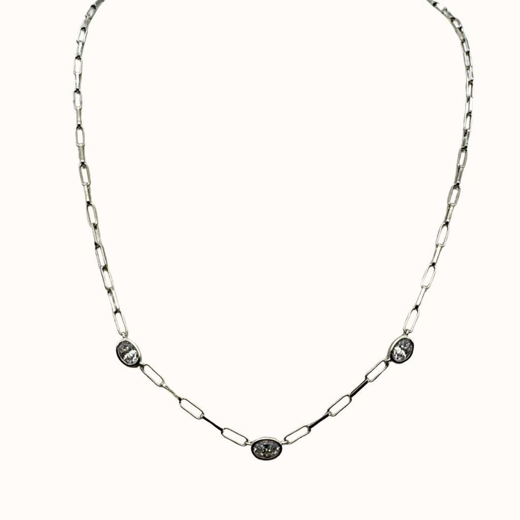 Eliot Danori Oval Cubic Zirconia Chain Necklace
