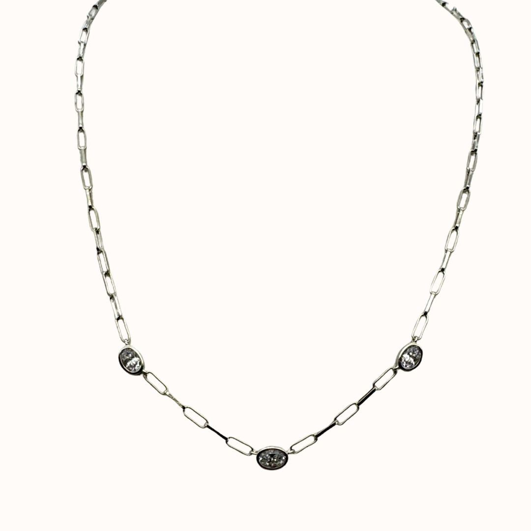 Eliot Danori Oval Cubic Zirconia Chain Necklace