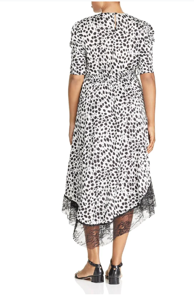 Lost Ink Plus Lace-Trim Animal-Print Dress
