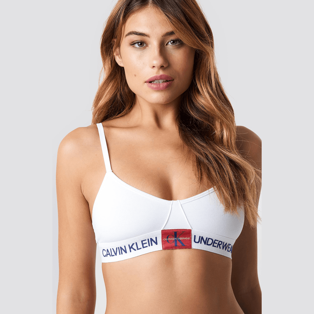 Calvin Klein Womens Monogram Unlined Triangle Bralette