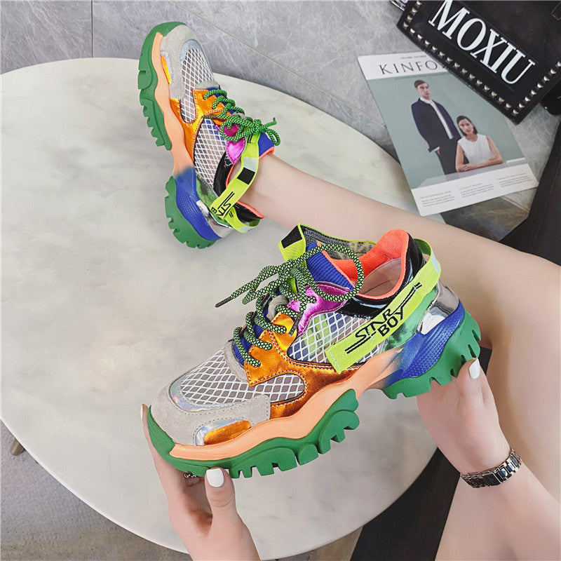 Women's 2020 New Breathable Sports Shoes with Rainbow Sole