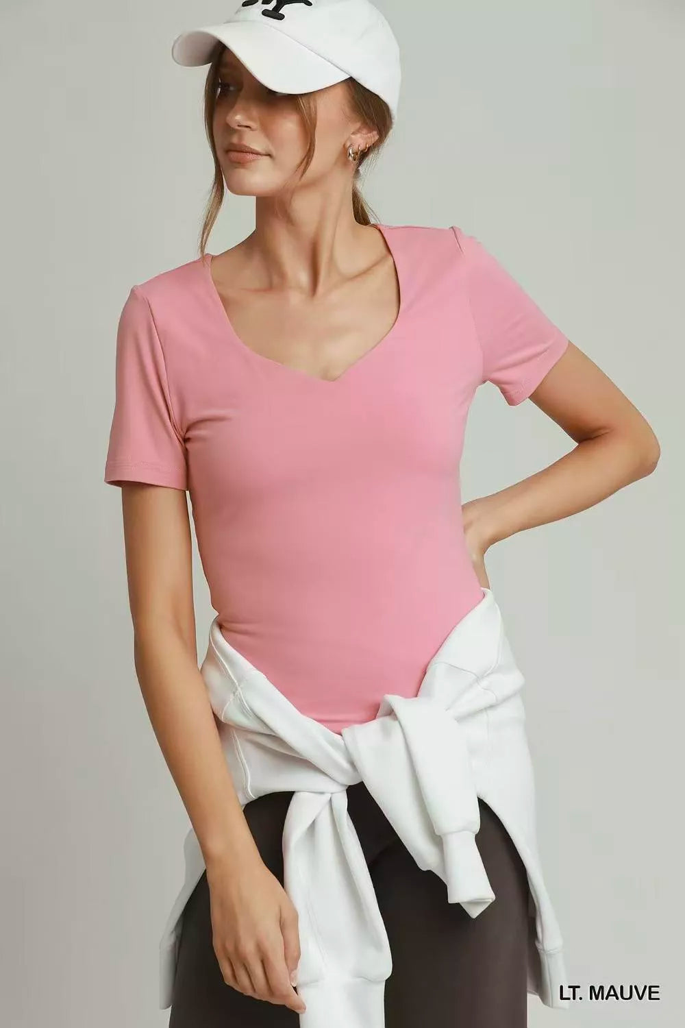 Umgee Sweetheart Neckline Front Double-Lined Top