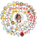 FZBNSRKO Cute Girls Hair Tie30pcs Girls Cartoon Elastic Hair Ties Mix Colorful Set Non-slip Flower Fruit Animal Rainbow Pattern Hair Pins Soft Rubber Band for Baby Girls(Random Style)