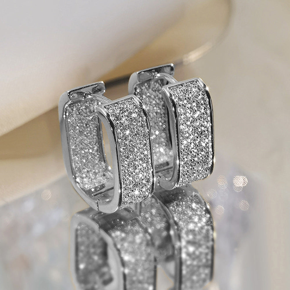 Elegant Geometric Micro Inlay Women's Earrings for Daily Wear